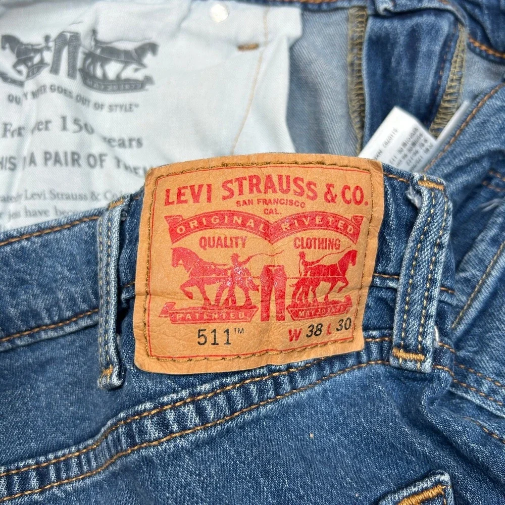Levi's‎ 511 Jeans Mens 38x28 Blue Medium Wash Slim Fit Denim Pants
